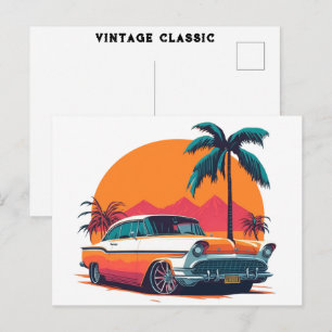Vintage Retro Muscle Cars Low Rider Cool Classic Postcard