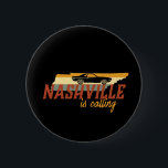 Vintage Retro Nashville Tennessee USA City Map 6 Cm Round Badge<br><div class="desc">Vintage and retro style Nashville Tennessee city merchandise for those living in this town, TN native, proud citizen and resident of this special place called home. Cool merchandise with seventies vibe. Perfect souvenir for tourist on vacation, travelling in the US. Great gift for those born in United States of America,...</div>