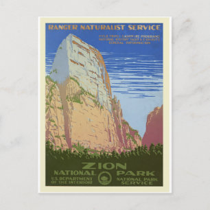 Vintage Retro National Park Travel Tourism Postcard