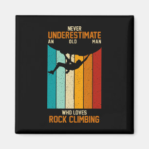 Vintage Retro Never Underestimate An Old Man Rock Magnet