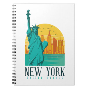 Vintage Retro New York Skyline  Notebook