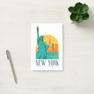 Vintage Retro New York Skyline Post-it Notes