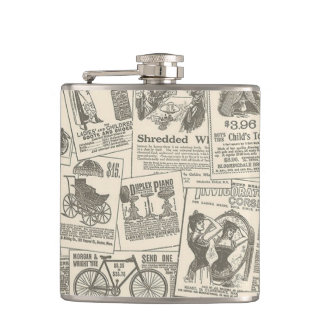 Vintage Retro Newspaper Gifts  Hip Flask