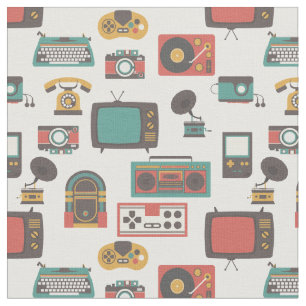  vintage retro nostalgia jukebox phonograph fabric