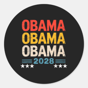 Vintage Retro Obama For President 2028 Classic Round Sticker