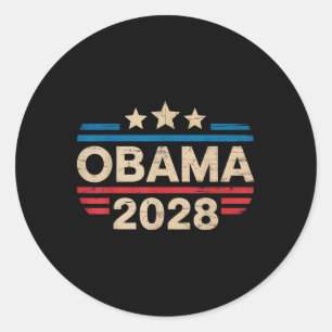 Vintage Retro Obama For President 2028 Funny Classic Round Sticker