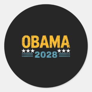 Vintage Retro Obama For President 2028 Men Women Classic Round Sticker