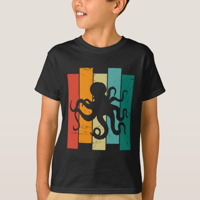 Vintage Retro Octopus T-Shirt (Front)