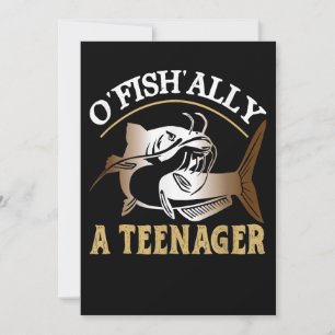 Vintage Retro O'Fishally A Teen Invitation