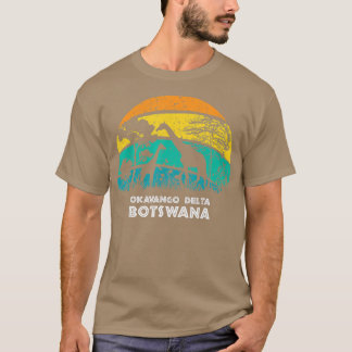 Vintage Retro Okavango Delta Botswana Africa Safar T-Shirt