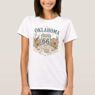 Vintage Retro Oklahoma Mother Road Scissortail  T-Shirt