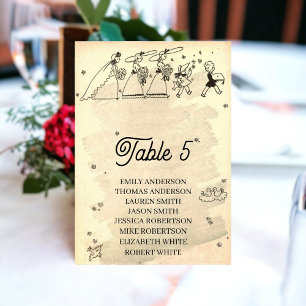 Vintage Retro Old 50s Comic Pop Art Rustic Wedding Table Number