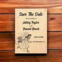 Vintage Retro Old Ancient Wedding Save the Date
