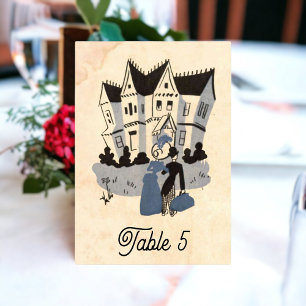 Vintage Retro Old Artistic Pop Art Rustic Wedding Table Number