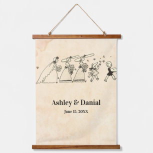 Vintage Retro Old Ceremony Bride Rustic Wedding Hanging Tapestry