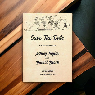 Vintage Retro Old Ceremony Wedding Save the Date Invitation