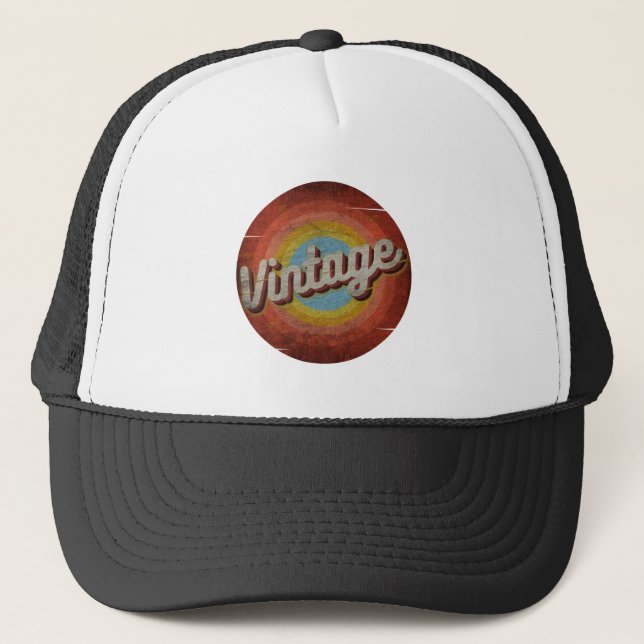 VINTAGE RETRO OLD CLASSIC TRUCKER HAT (Front)