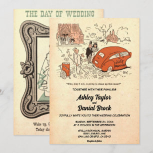 Vintage Retro Old Comic Funny Sarcastic Wedding Invitation