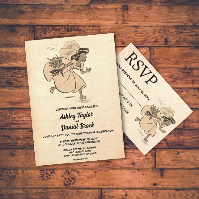 Vintage Retro Old Rustic Stylish Ancient Wedding Invitation (Creator Uploaded)