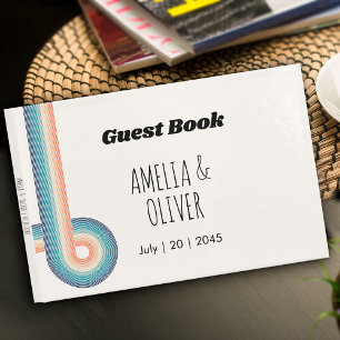 Vintage Retro Old Style 70s Wedding Guest Book