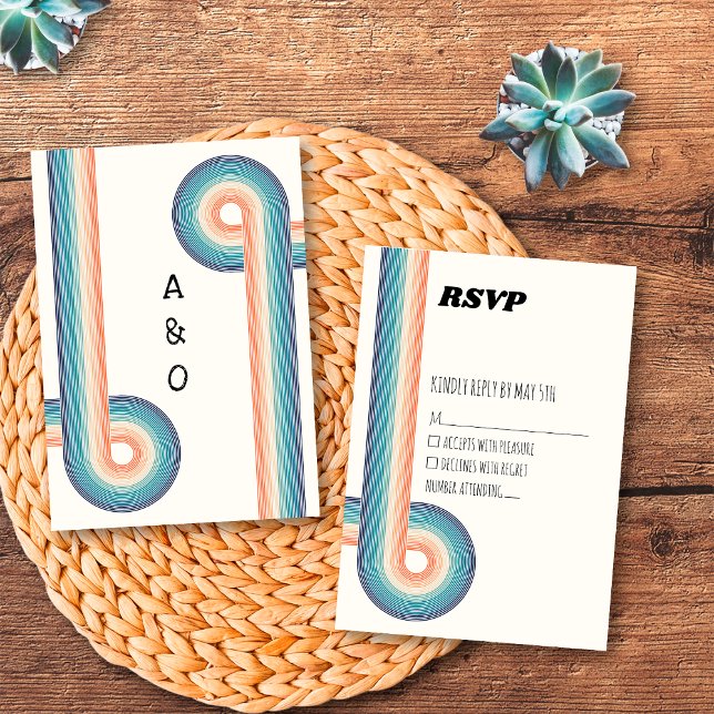 Vintage Retro Old Style 70s Wedding RSVP Card (Creator Uploaded)