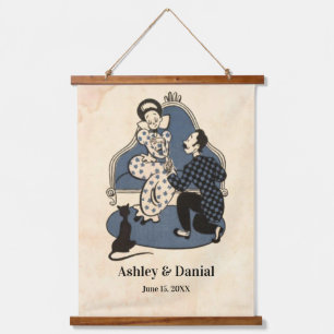 Vintage Retro Old Style Proposal Rustic Wedding Hanging Tapestry
