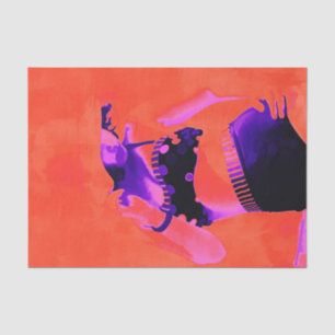 Vintage Retro Orange Purple Girl Polka Dot Bikini Tissue Paper