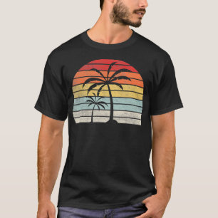 Vintage Retro Palm Tree Tropical Beach Summer Vac T-Shirt
