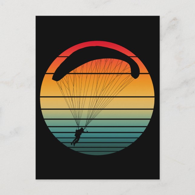 Vintage Retro Parachute Postcard (Front)