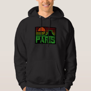 Vintage Retro Paris France Outfit Illustration Gra Hoodie
