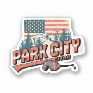 Vintage Retro Park City Utah Mountain gifts