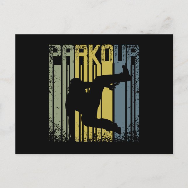 Vintage Retro Parkour Freerunning Postcard (Front)