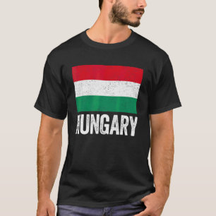 Vintage Retro Patriotic Men Women Hungary Flag Dis T-Shirt