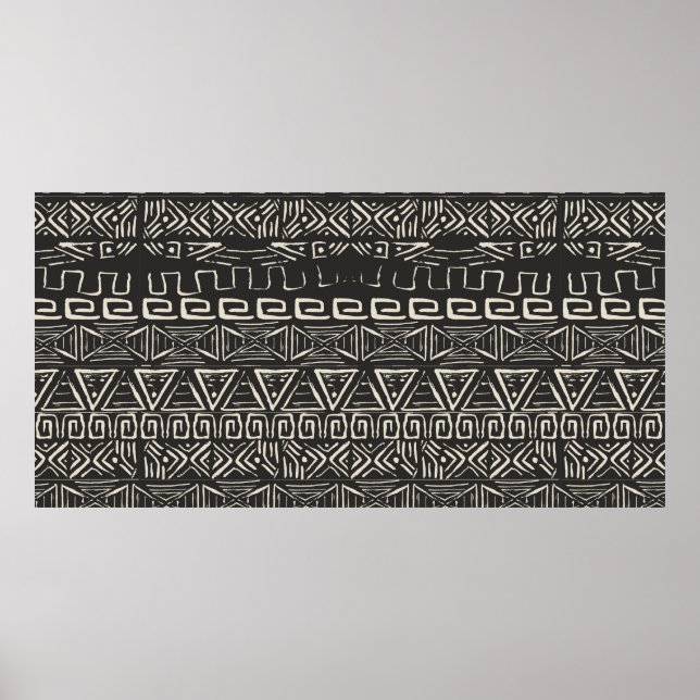 vintage retro pattern. Aztec background.  Poster (Front)