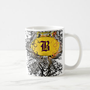 Vintage Retro Pattern Monogram B Coffee Mug