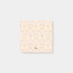 Vintage Retro Peach Pattern Post It Name Note Pad