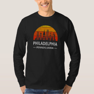 Vintage Retro Philadelphia Pennsylvania Skyline Sp T-Shirt