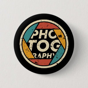 Vintage Retro Photographer Camera Aperture 6 Cm Round Badge