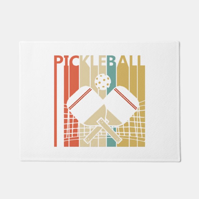 Vintage Retro Pickleball  Doormat (Front)