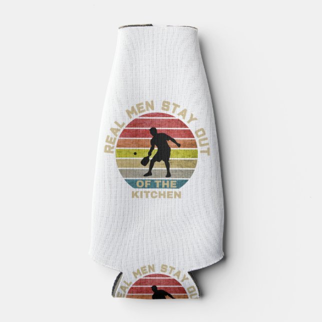 Vintage Retro Pickleball Funny Bottle Cooler (Front)