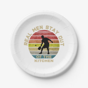 Vintage Retro Pickleball Funny Paper Plate