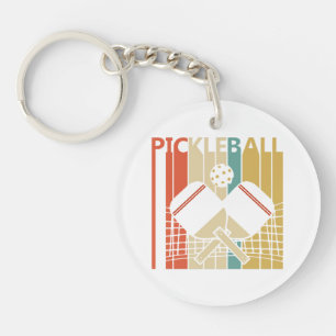 Vintage Retro Pickleball Key Ring