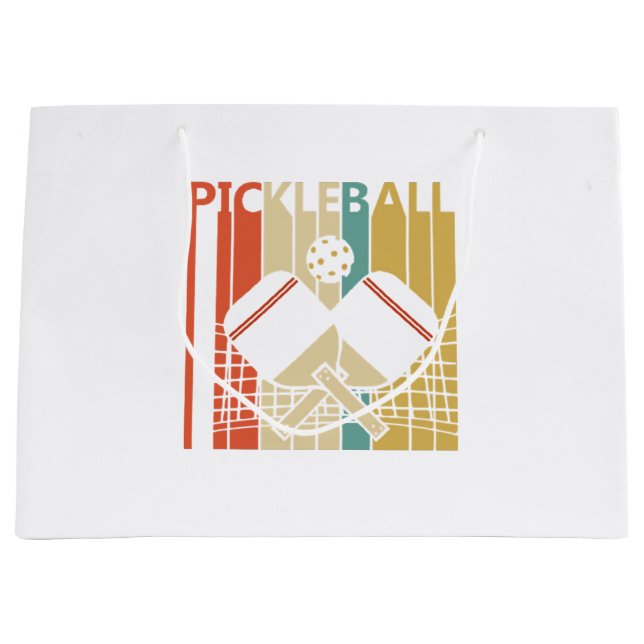 Vintage Retro Pickleball  Large Gift Bag (Front)