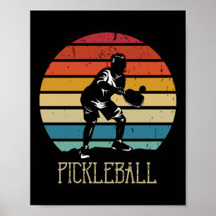 Vintage Retro Pickleball Player Poster