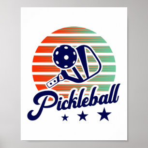 Vintage Retro Pickleball Poster
