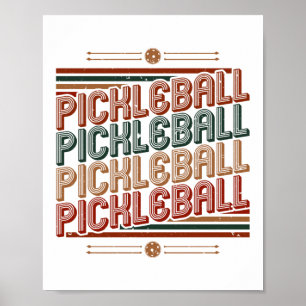 Vintage Retro Pickleball Poster
