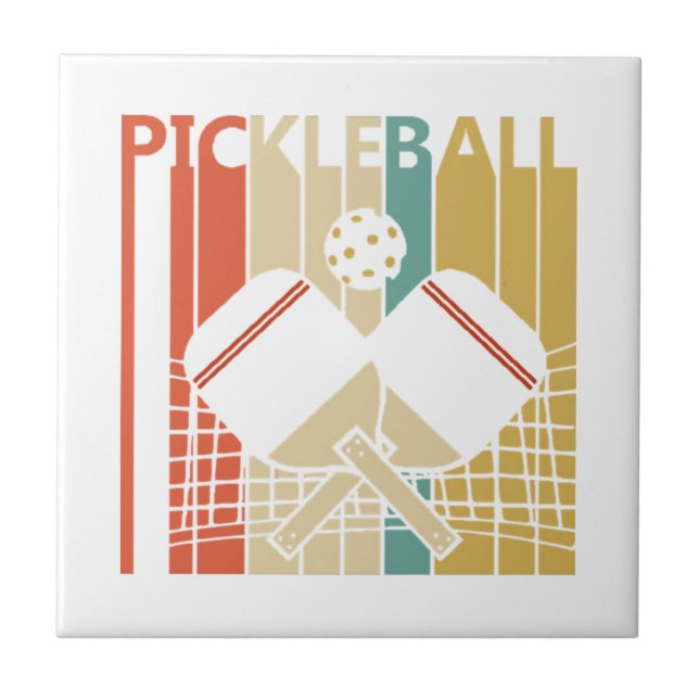 Vintage Retro Pickleball  Tile (Front)