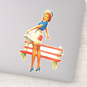 Vintage Retro Pin-up Girl with Hat