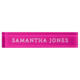 Vintage Retro Pink Desk Nameplate