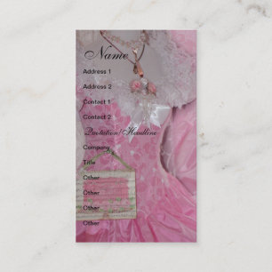 Vintage Retro Pink Dress Business Card